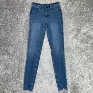 American Eagle Jeans Women's 2 Long Blue Jegging Skinny High Rise Medium Wash